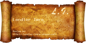 Lendler Imre névjegykártya